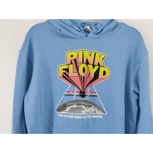 Pink Floyed Dark Side of the Moon Blue Pullover Hoodie Sweatshirt Unisex Size XL - Picture 2 of 9